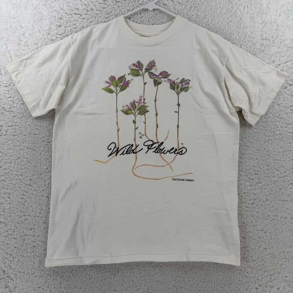 Vintage The Nature Company Shirt Adult Large White Wild Flowers Graphic Tee